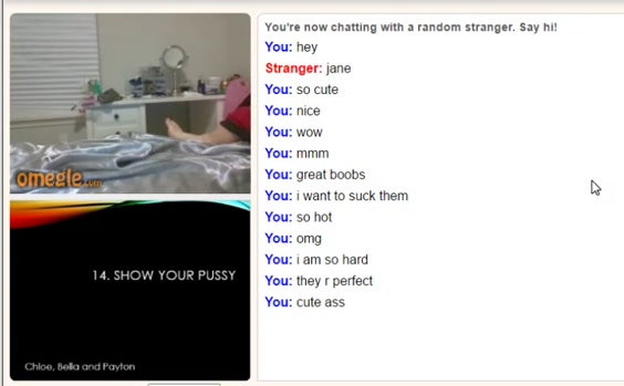Omegle girl teases sensually rubs pussy